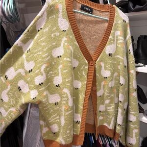CIDER Goose Patterned Cardigan